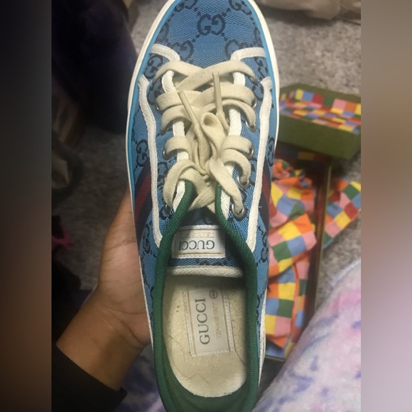 Gucci Shoes Used Gucci Shoes And Purse Set Blue 355 Condition Worn